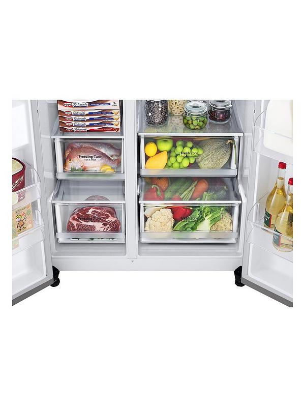 LG NatureFRESH GSLV70PZTD Side-by-Side WiFi Fridge Freezer with Water & Ice Dispenser - Shiny Steel - 635L - Image 5